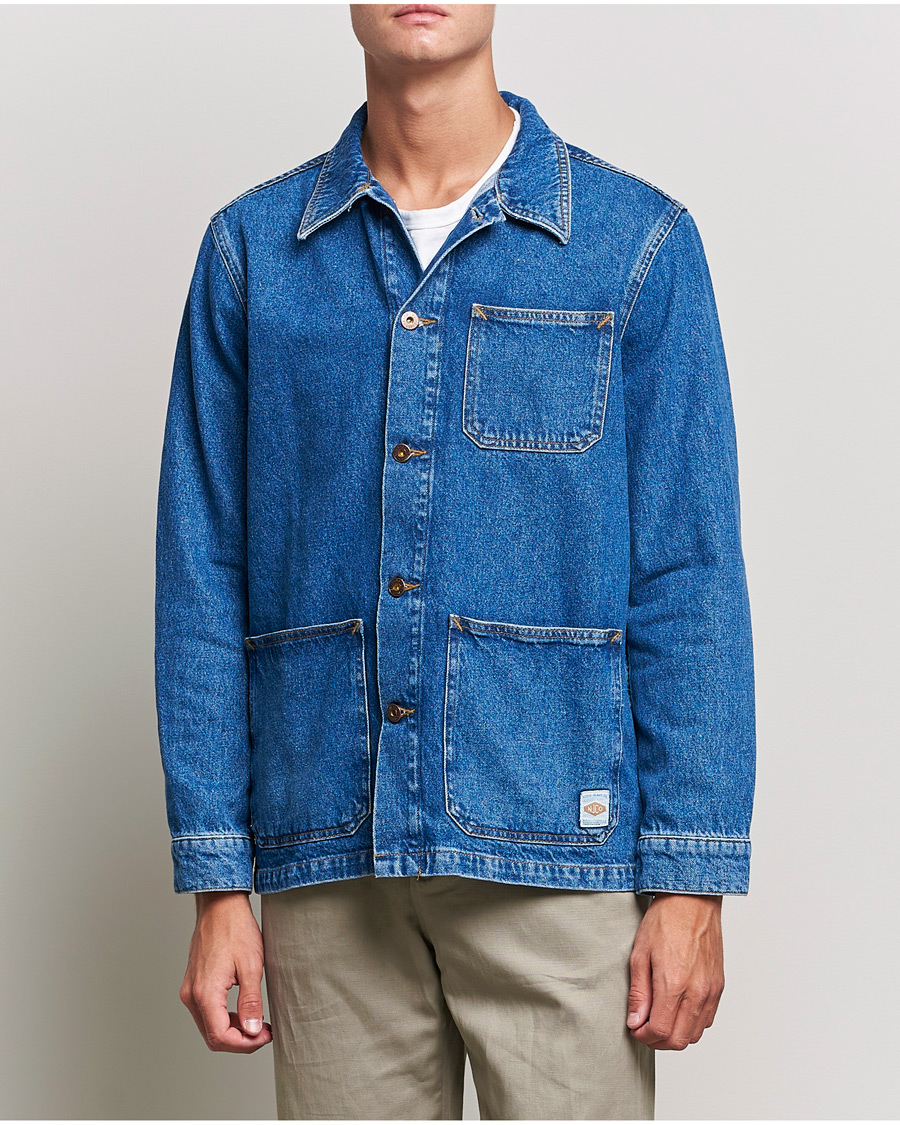 Men | Shirts | Nudie Jeans | Barney Worker Denim Overshirt 90s Blue Denim