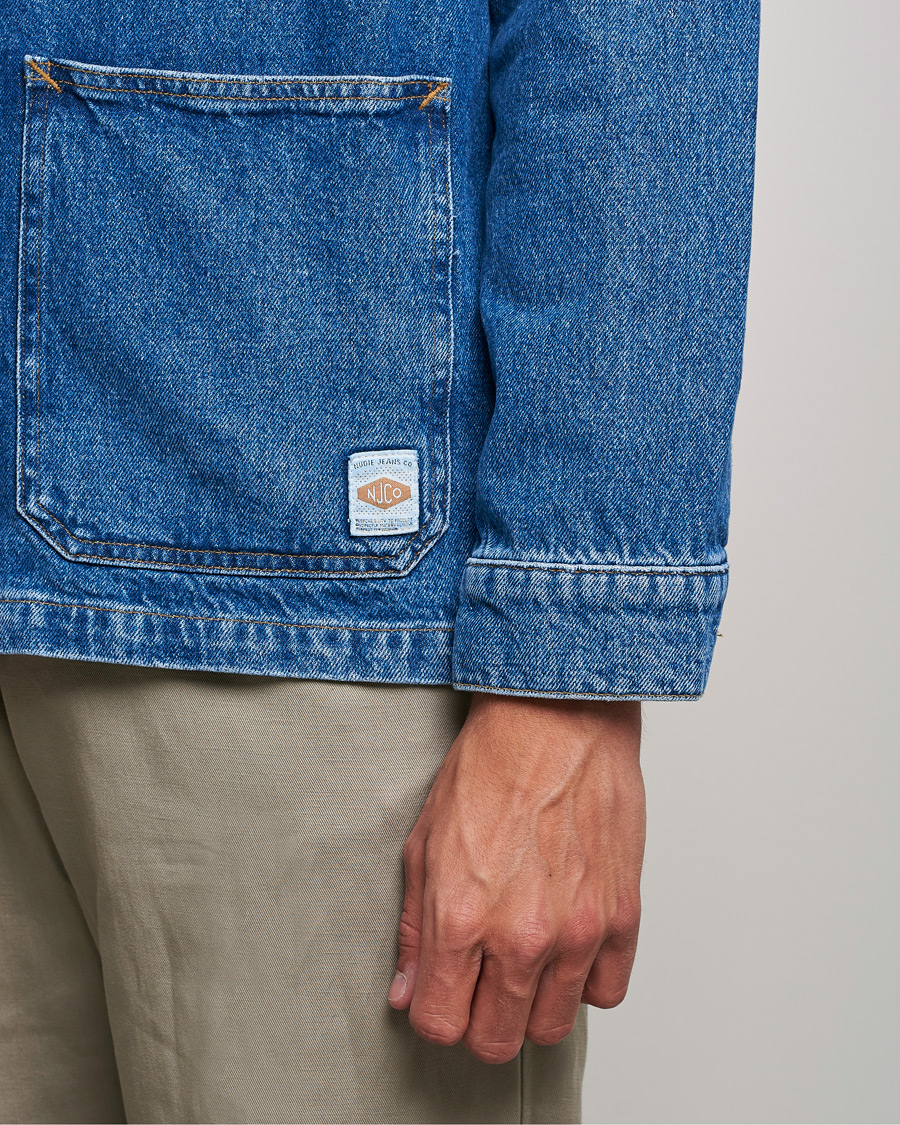 Men | Shirts | Nudie Jeans | Barney Worker Denim Overshirt 90s Blue Denim