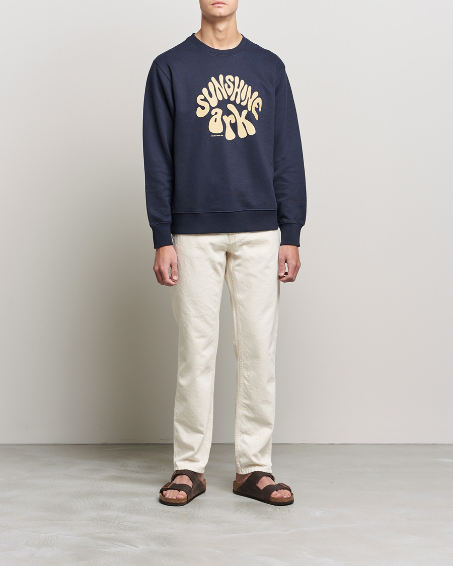 Men | Sweaters & Knitwear | Nudie Jeans | Frasse Sunshine Ark Sweatshirt Navy