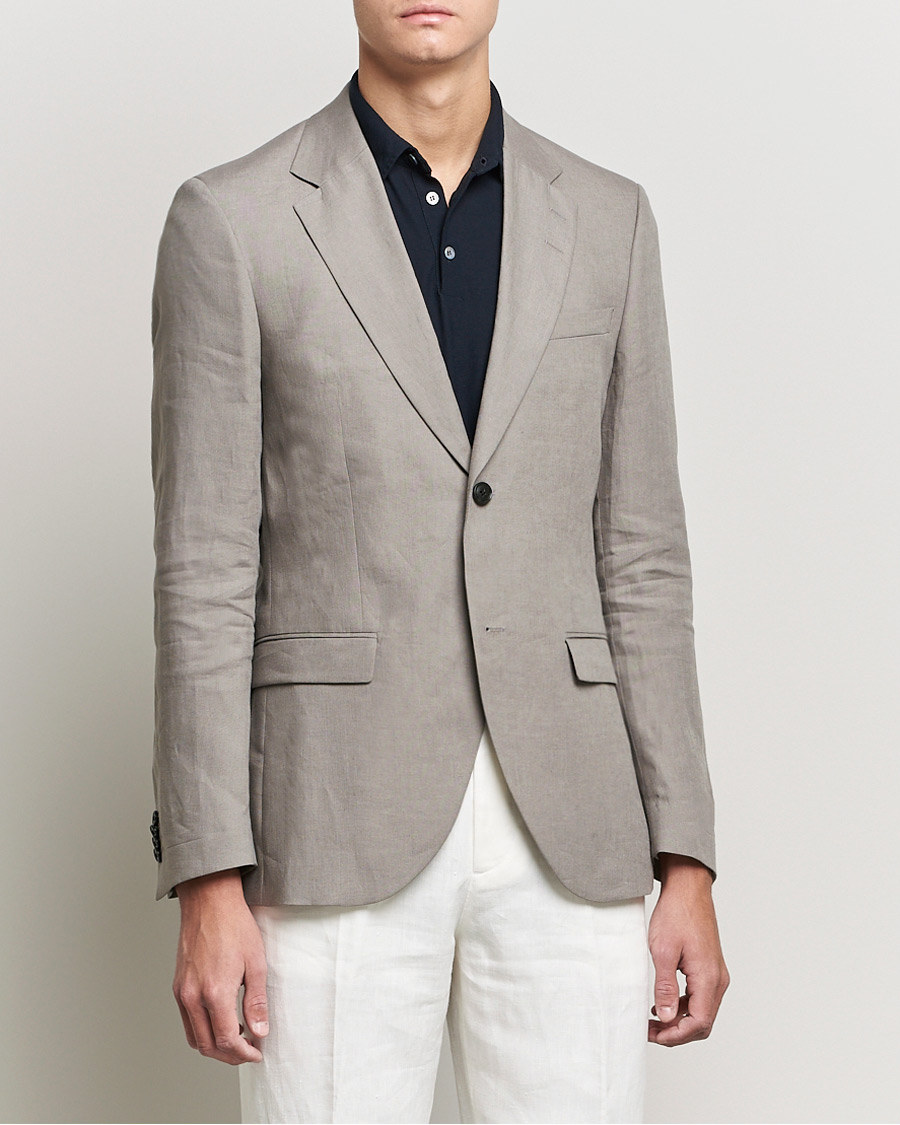 Men | Blazers | Tiger of Sweden | Jamonte Linen Blazer Lead Grey