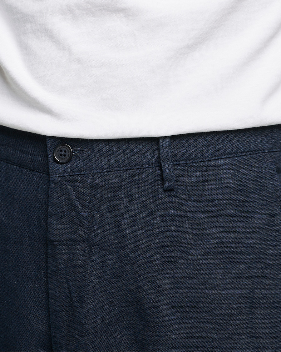 Men | Trousers | NN07 | Karl Linen Trousers Navy