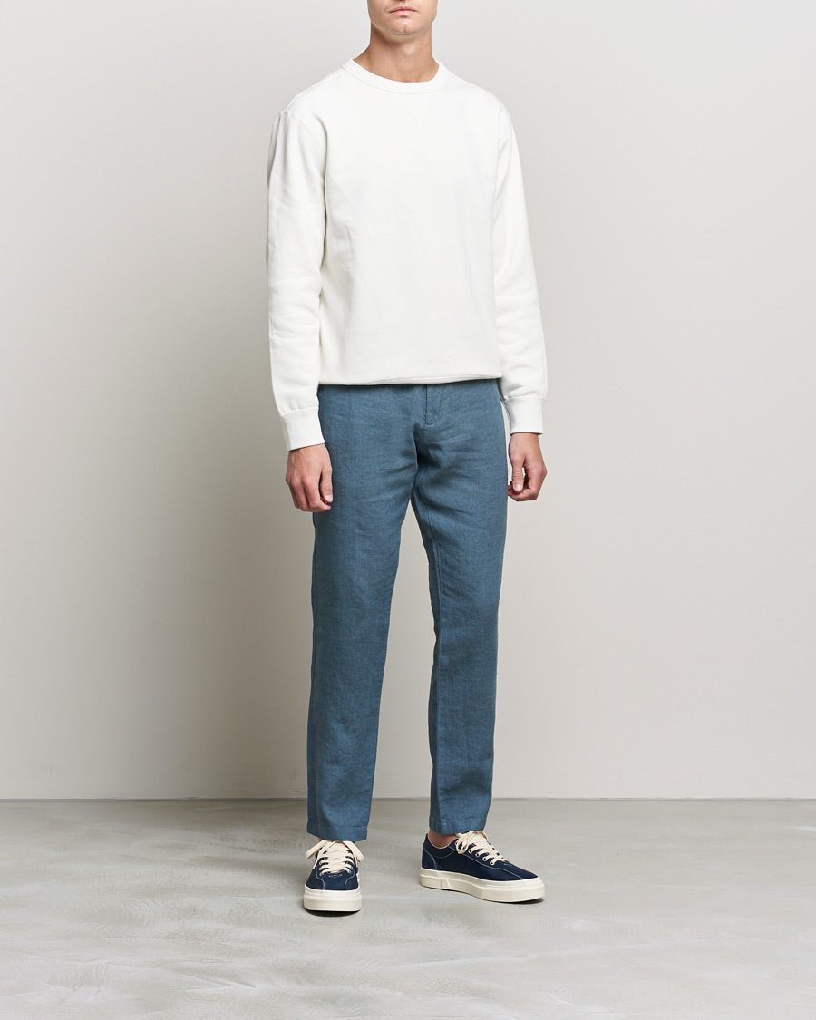 Men | The Linen Closet | NN07 | Karl Linen Trousers Dust Blue