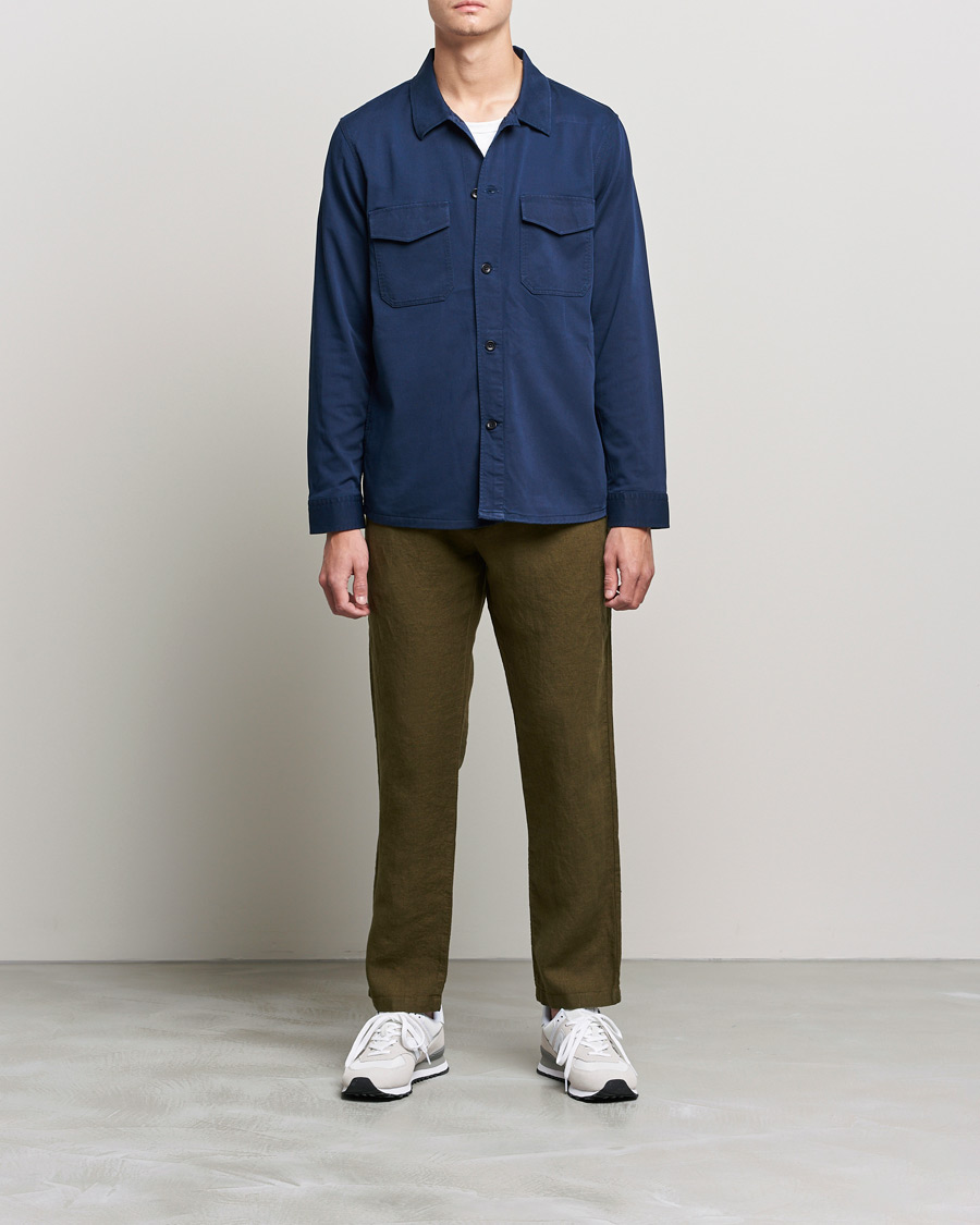Men | Trousers | NN07 | Karl Linen Trousers Dark Olive