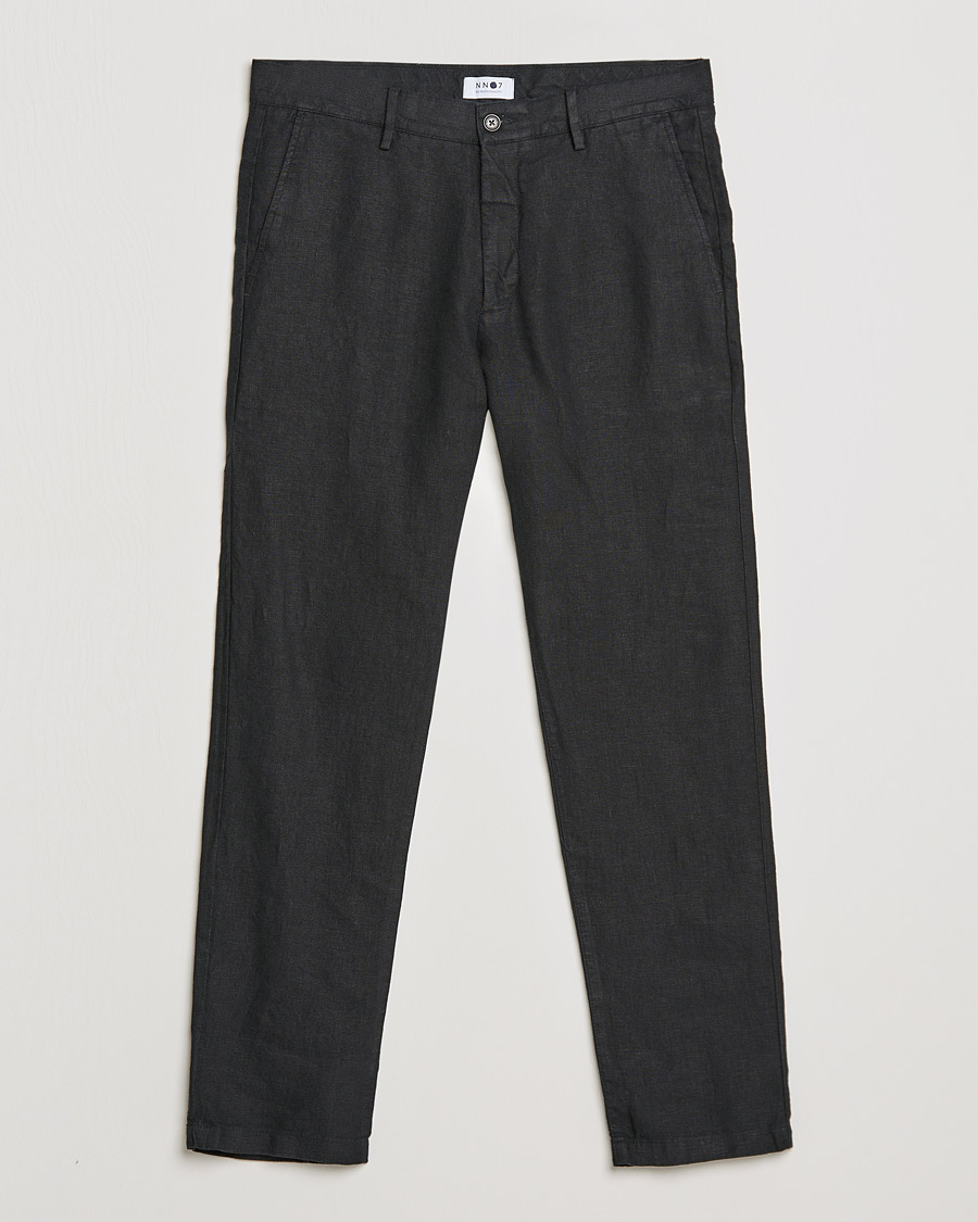Men | Trousers | NN07 | Karl Linen Trousers Black