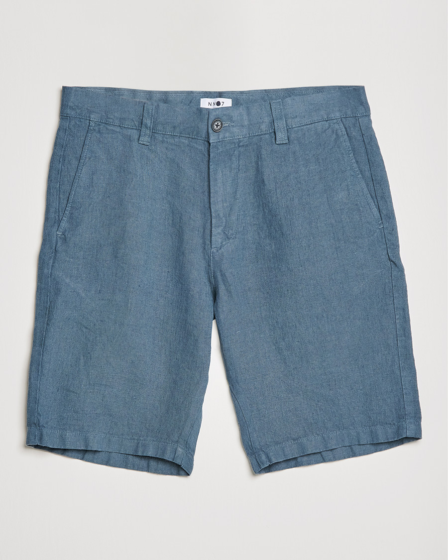 Men | Linen Shorts | NN07 | Crown Linen Shorts Dust Blue