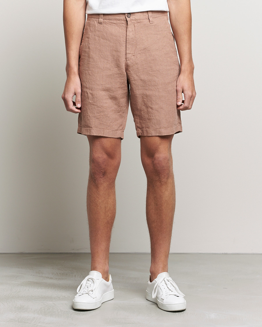 Men | Linen Shorts | NN07 | Crown Linen Shorts Nougat