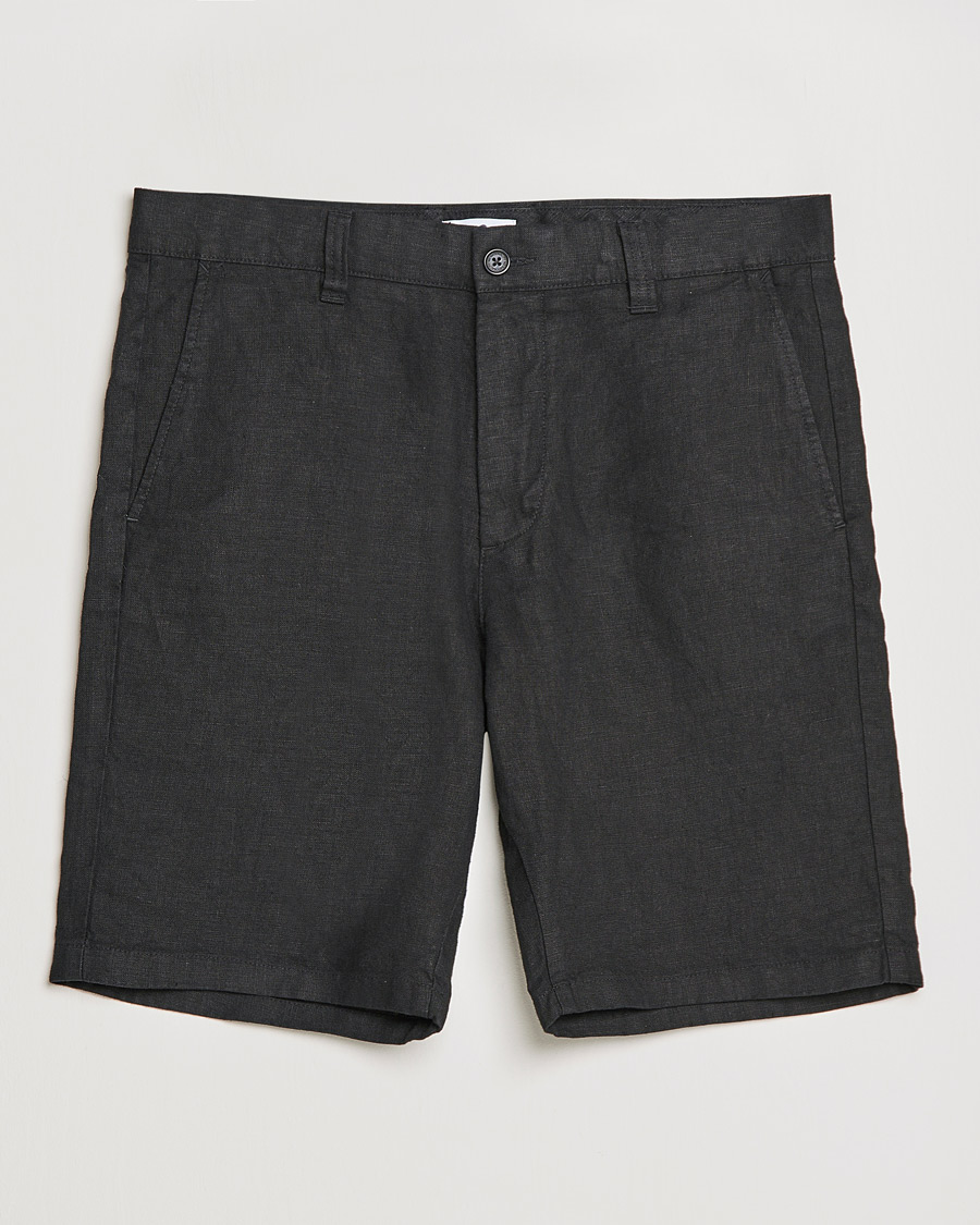 Men | Shorts | NN07 | Crown Linen Shorts Black