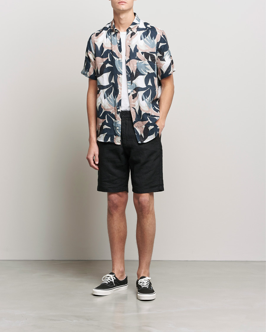 Men | Shorts | NN07 | Crown Linen Shorts Black