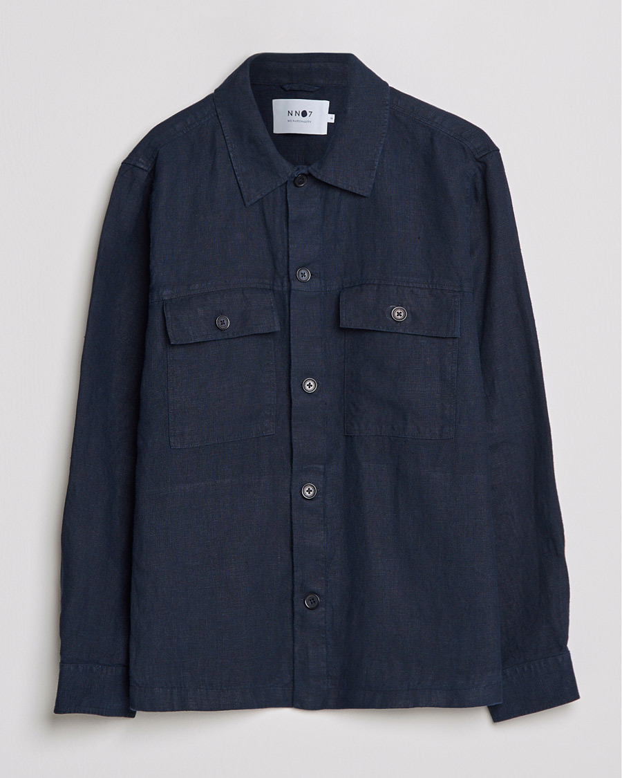 Men | Shirts | NN07 | Wilas Linen Overshirt Navy