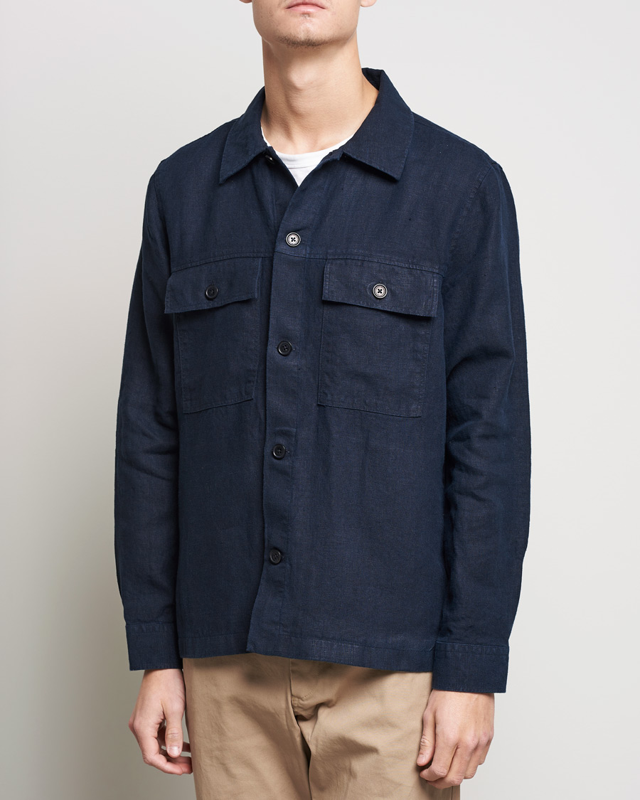 Men | Shirts | NN07 | Wilas Linen Overshirt Navy