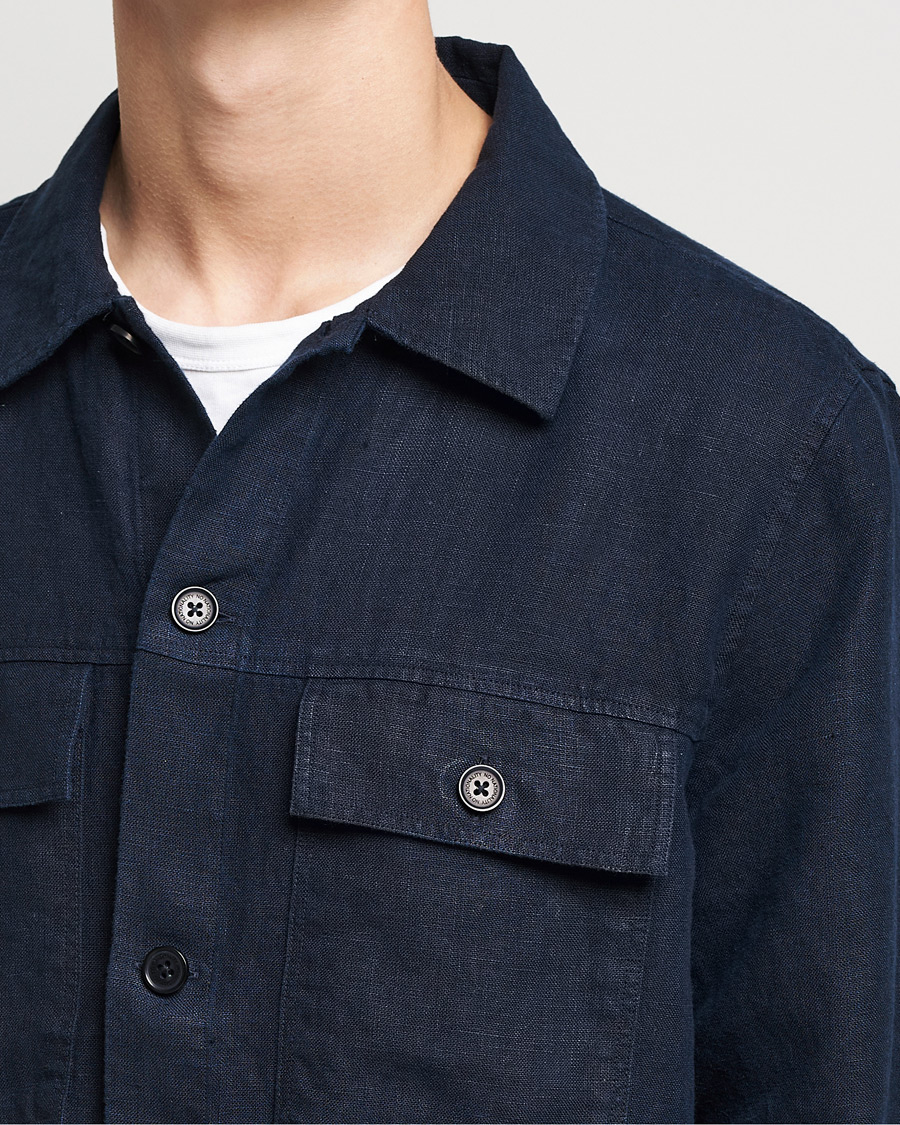 Men | Shirts | NN07 | Wilas Linen Overshirt Navy