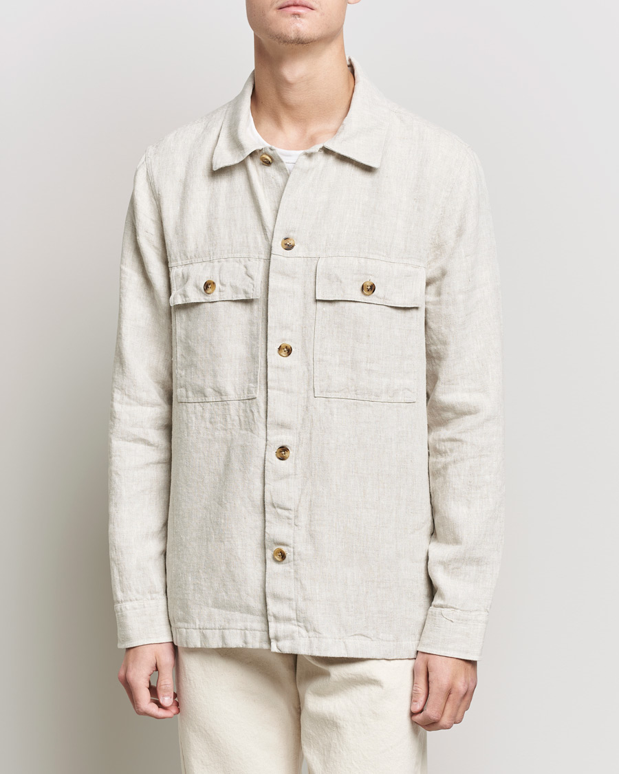 Men | Shirts | NN07 | Wilas Linen Overshirt Oat