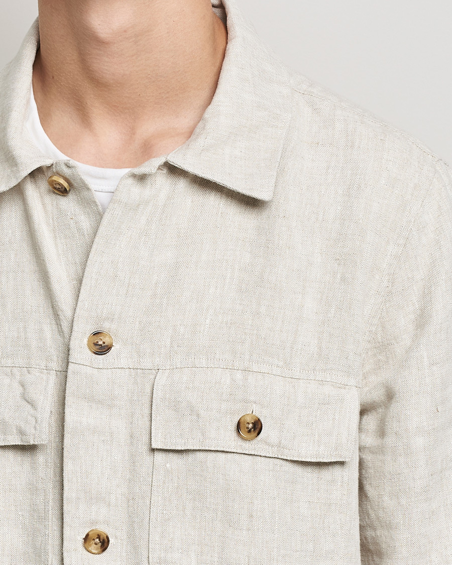 Men | Shirts | NN07 | Wilas Linen Overshirt Oat