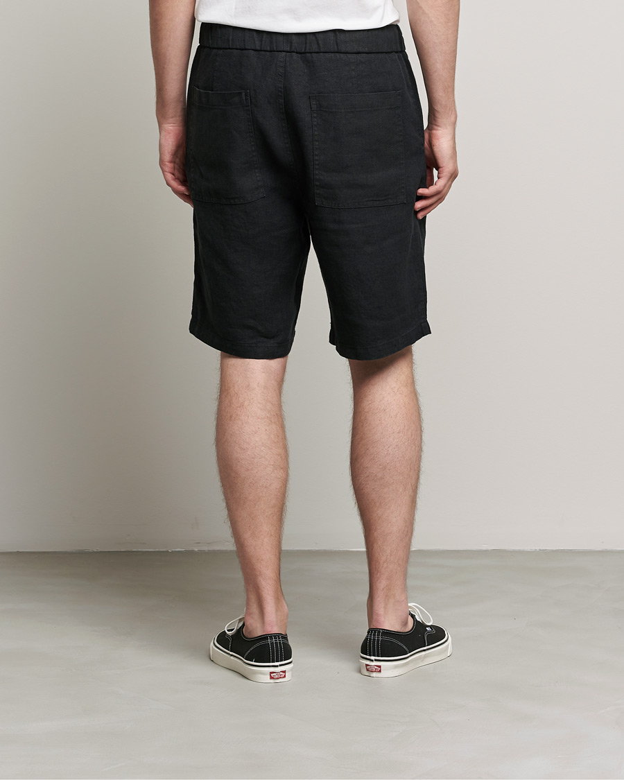 Men | Shorts | NN07 | Keith Drawstring Linen Shorts Black