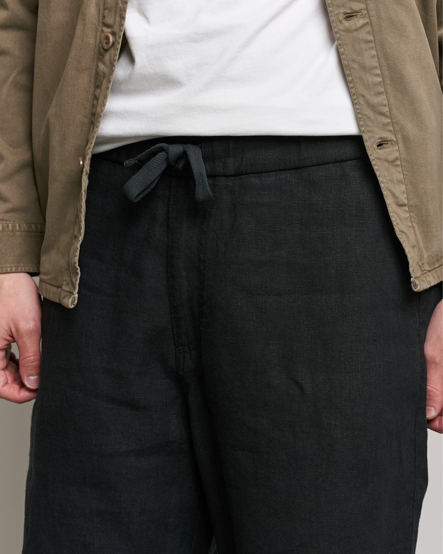 Men | Shorts | NN07 | Keith Drawstring Linen Shorts Black