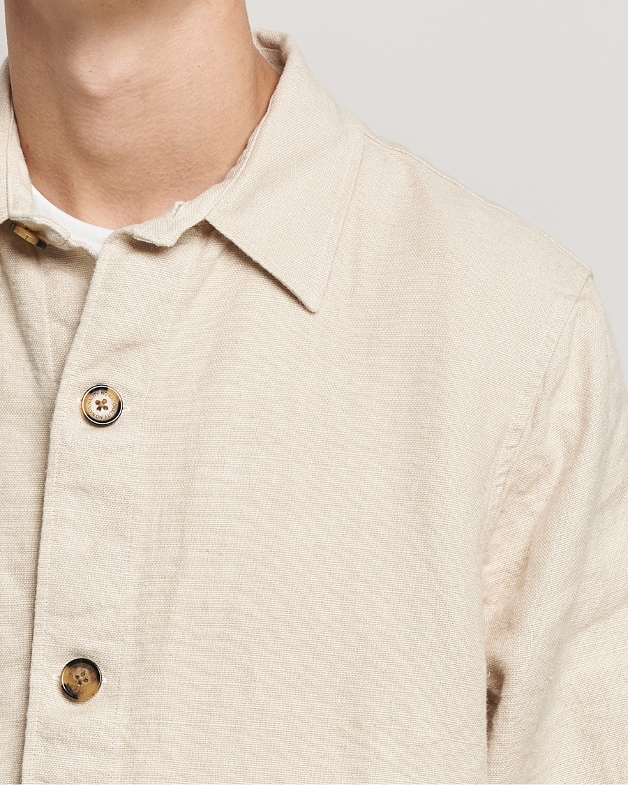 Men | Shirts | NN07 | Cedric Heavy Linen Shirt Jacket Ecru