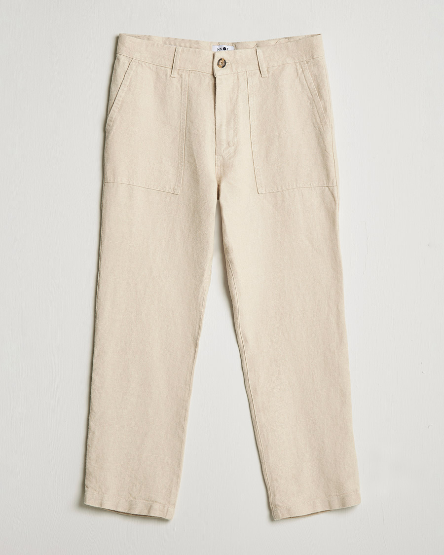 Men | Trousers | NN07 | Nohr Heavy Linen Trousers Ecru