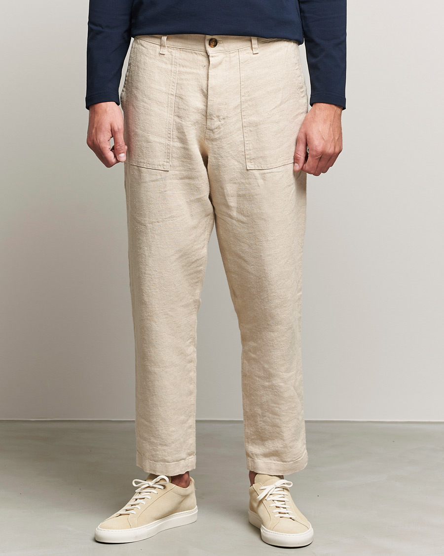 Men | Trousers | NN07 | Nohr Heavy Linen Trousers Ecru