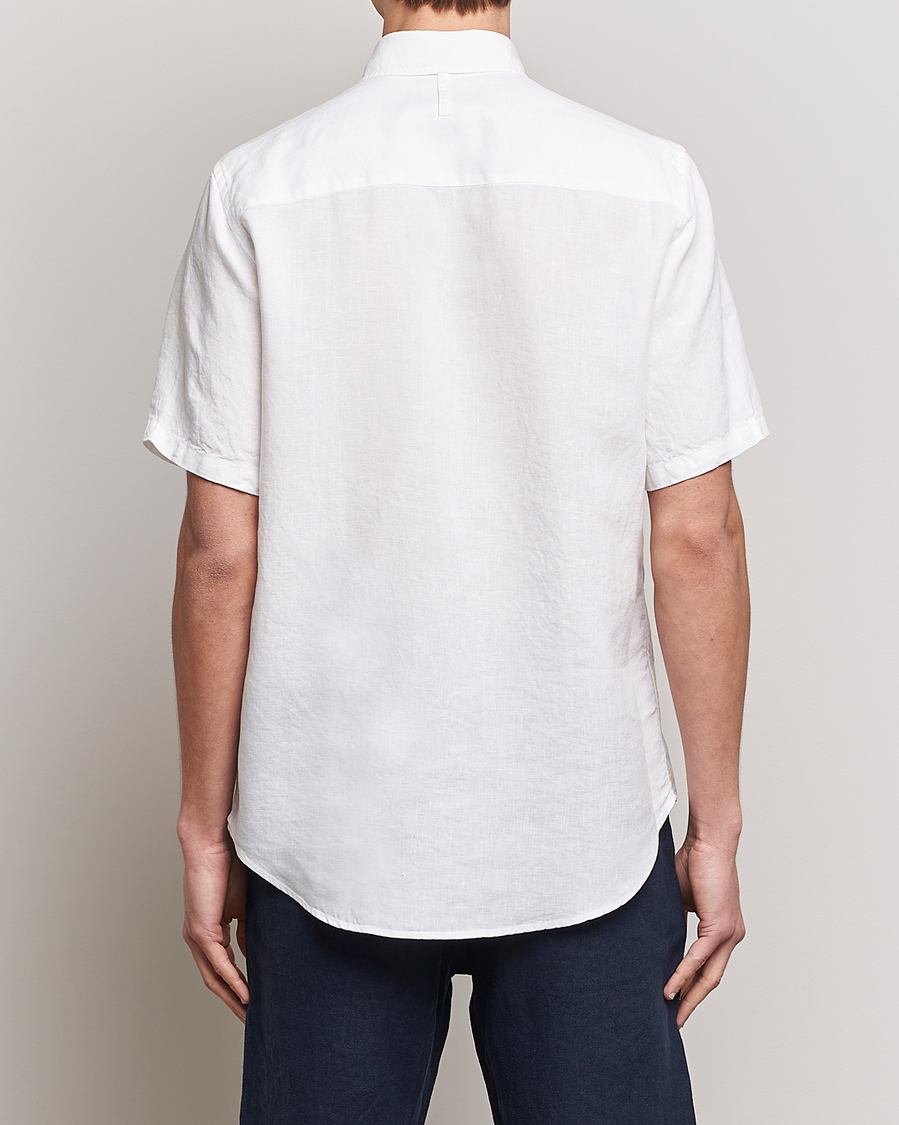 Men | Shirts | NN07 | Arne Linen Short Sleeve Shirt White