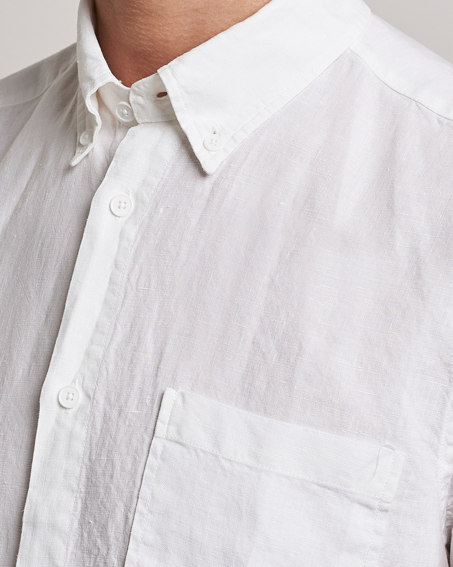 Men | Shirts | NN07 | Arne Linen Short Sleeve Shirt White