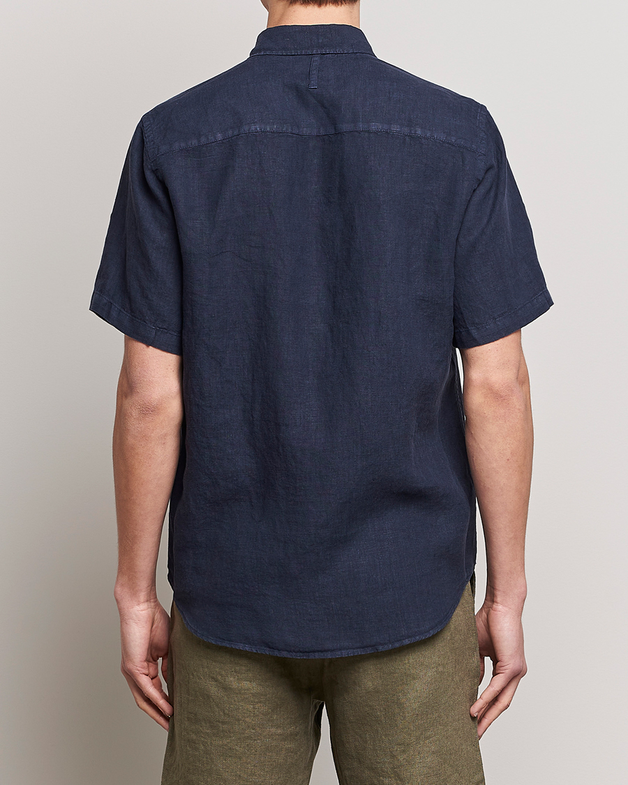 Men | Shirts | NN07 | Arne Linen Short Sleeve Shirt Navy