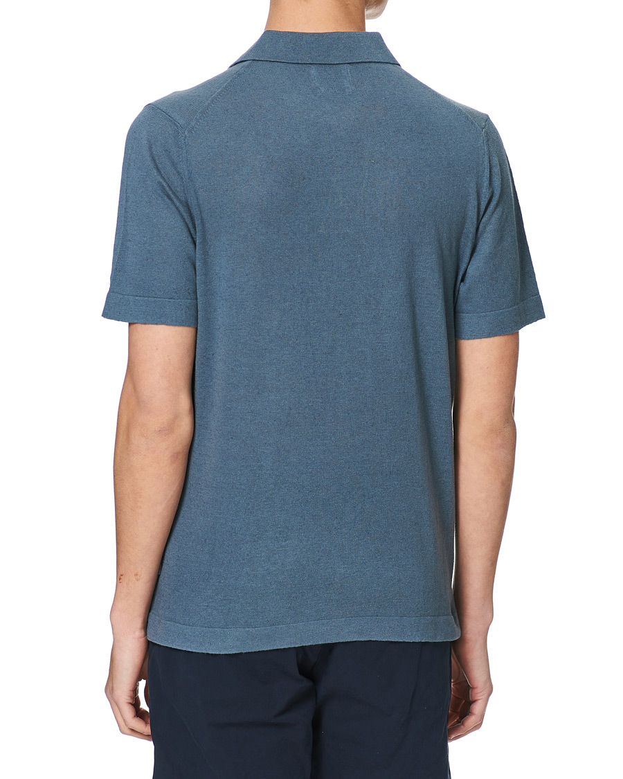 Men | Polo Shirts | NN07 | Ryan Cotton/Linen Polo Dust Blue