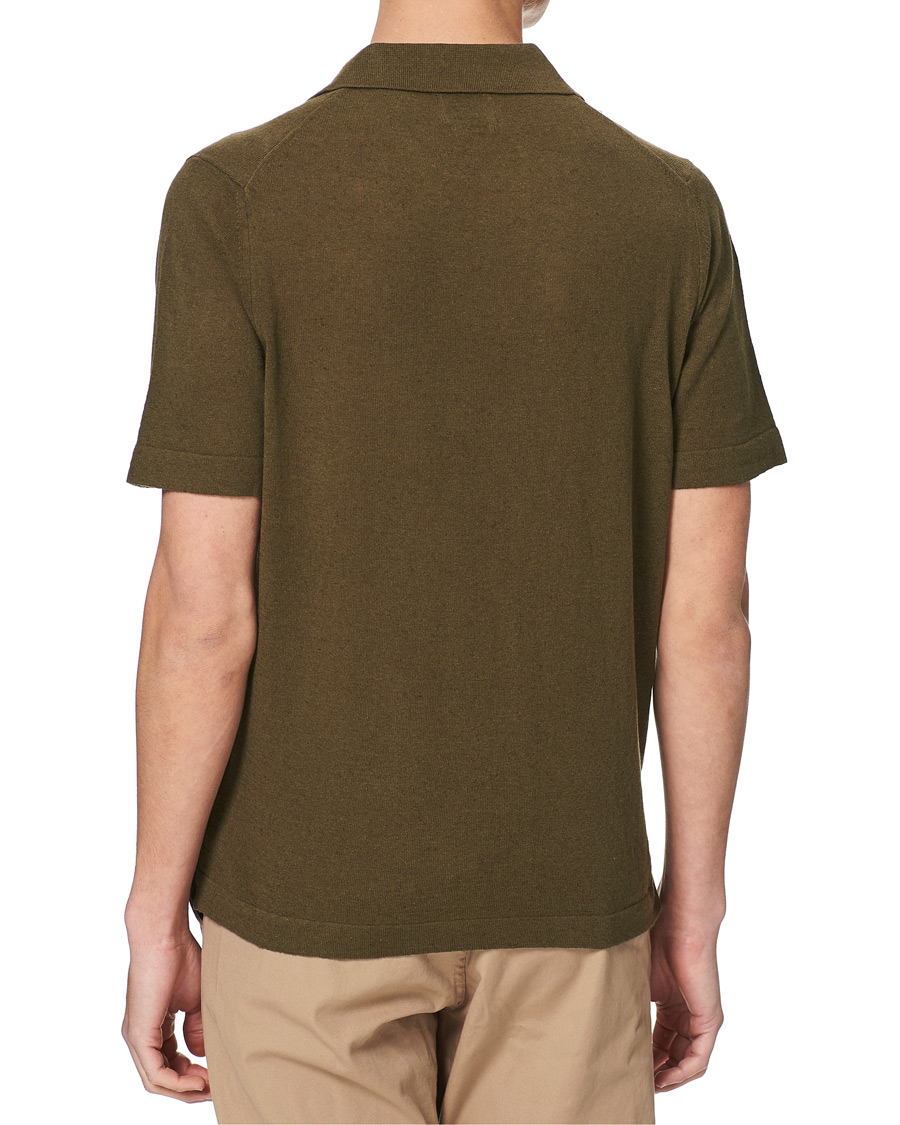 Men | Polo Shirts | NN07 | Ryan Cotton/Linen Polo Dark Olive