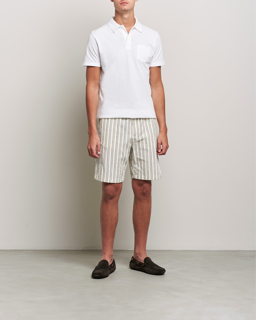 Men |  | NN07 | Keith Striped Drawstring Shorts White/Black