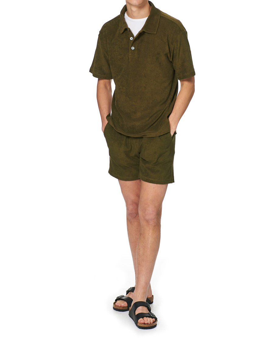 Men | Shorts | NN07 | Cameron Terry Shorts Dark Olive