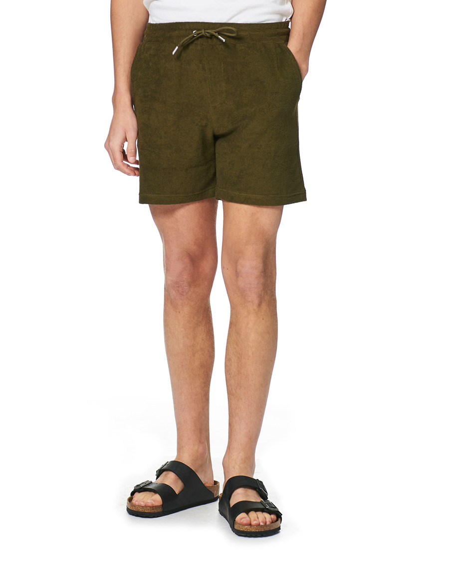 Men | Shorts | NN07 | Cameron Terry Shorts Dark Olive
