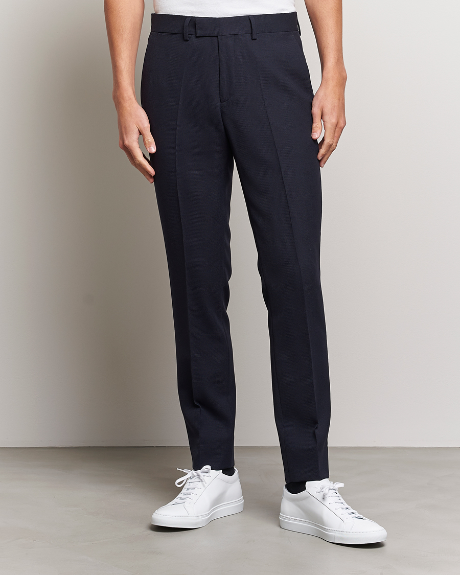 Men | Suit Trousers | J.Lindeberg | Grant Active Hopsack Pants Navy