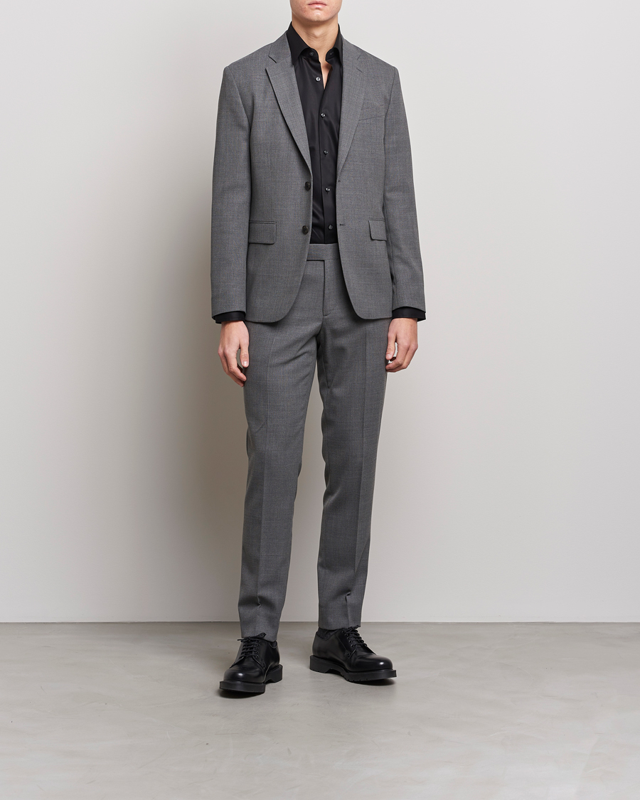 Men | Suits | J.Lindeberg | Grant Active Hopsack Pants Grey Melange