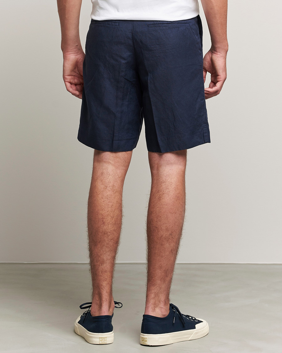 Men | Shorts | J.Lindeberg | Sasha Drape Linen Drawstring Shorts Navy