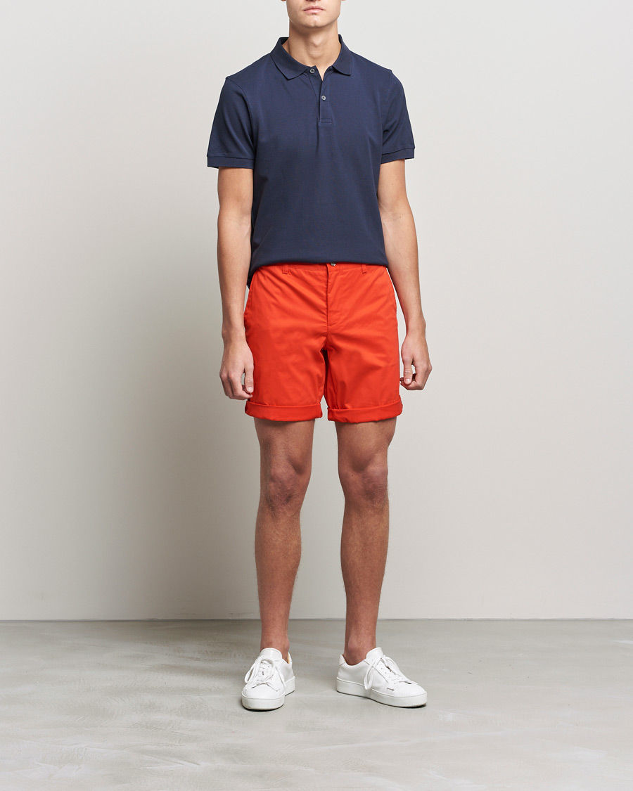 Men | Shorts | J.Lindeberg | Nathan Super Satin Shorts Flame Scarlet
