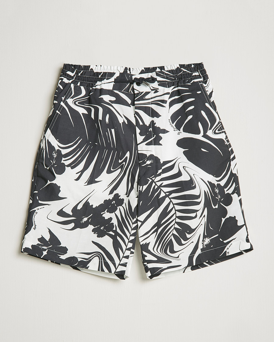 Men | Shorts | J.Lindeberg | Earl Hibiscus Print Shorts Black/White