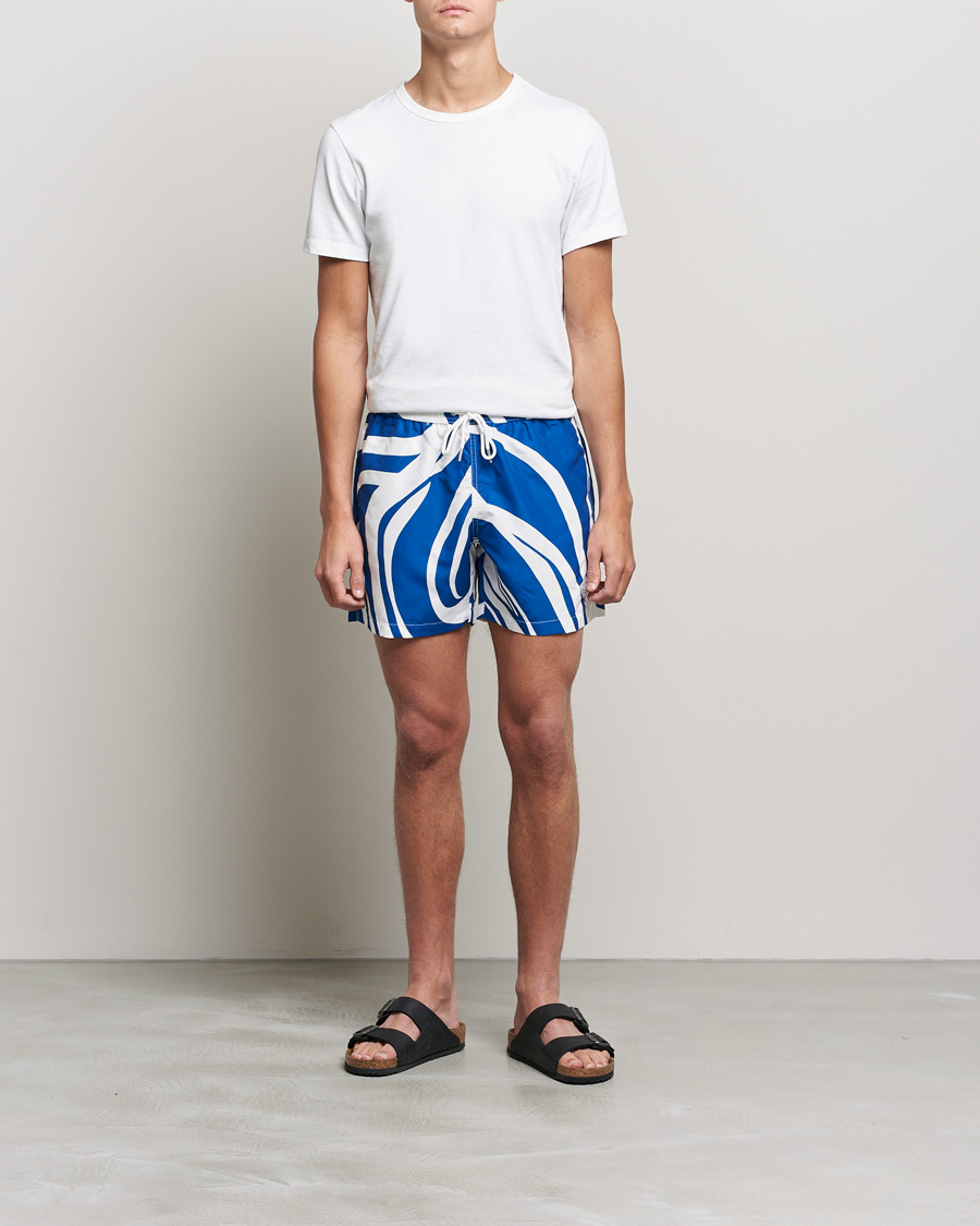 Men | Swimwear | J.Lindeberg | Banks Swirl Swim Trunks Royal Blue