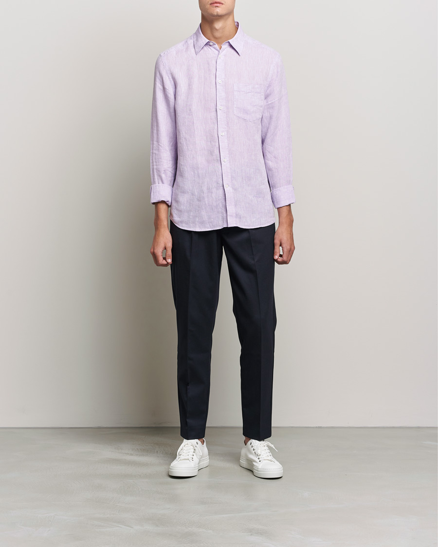 Men | Linen Shirts | J.Lindeberg | Linen Melange Slim Shirt Rhapsody