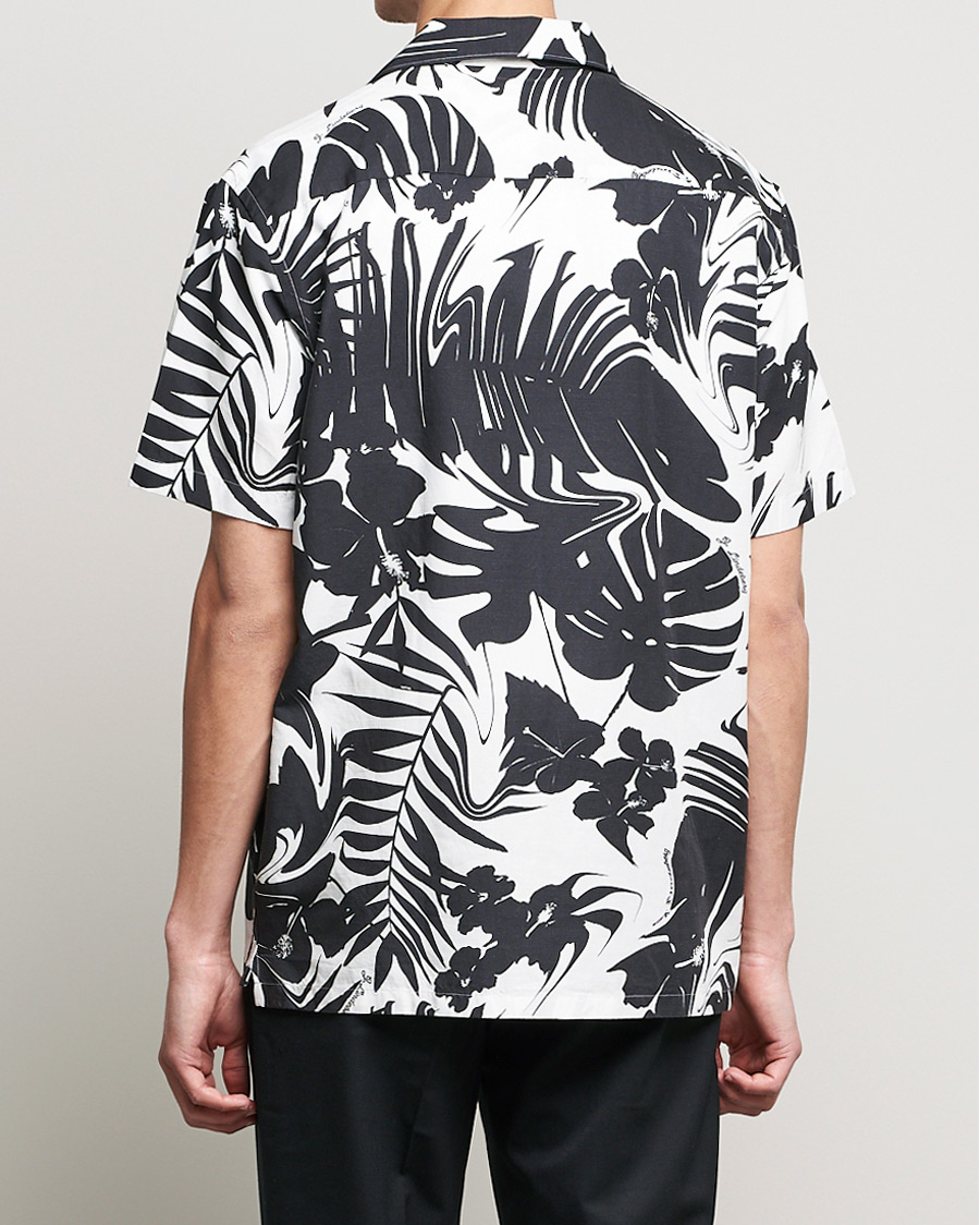 Men | Shirts | J.Lindeberg | Elio Hibiscus Print Short Sleeve Shirt White/Black