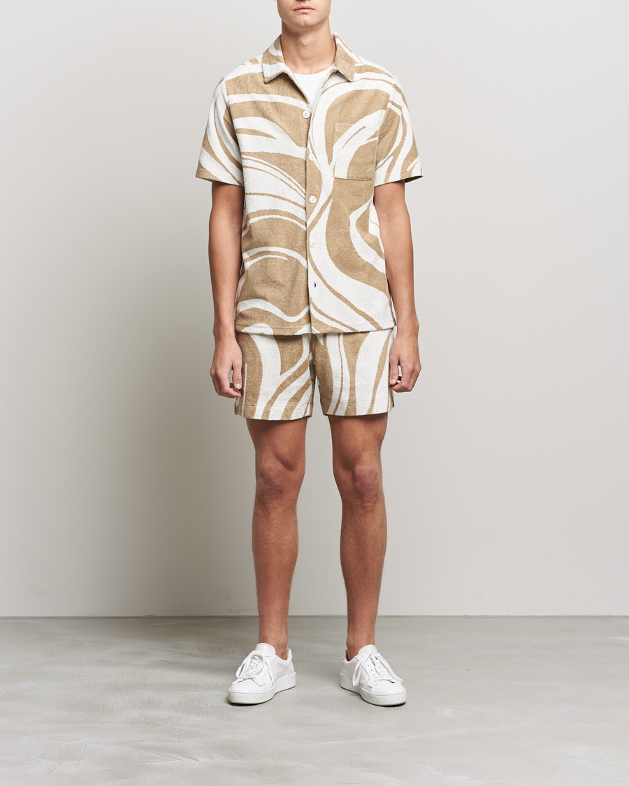 Men | Shirts | J.Lindeberg | BillyToweling Jacquard Shirt Safari Beige