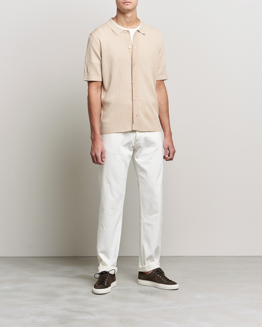 Men | Shirts | J.Lindeberg | Skyler Rayon Silk Knit Shirt Safari Beige