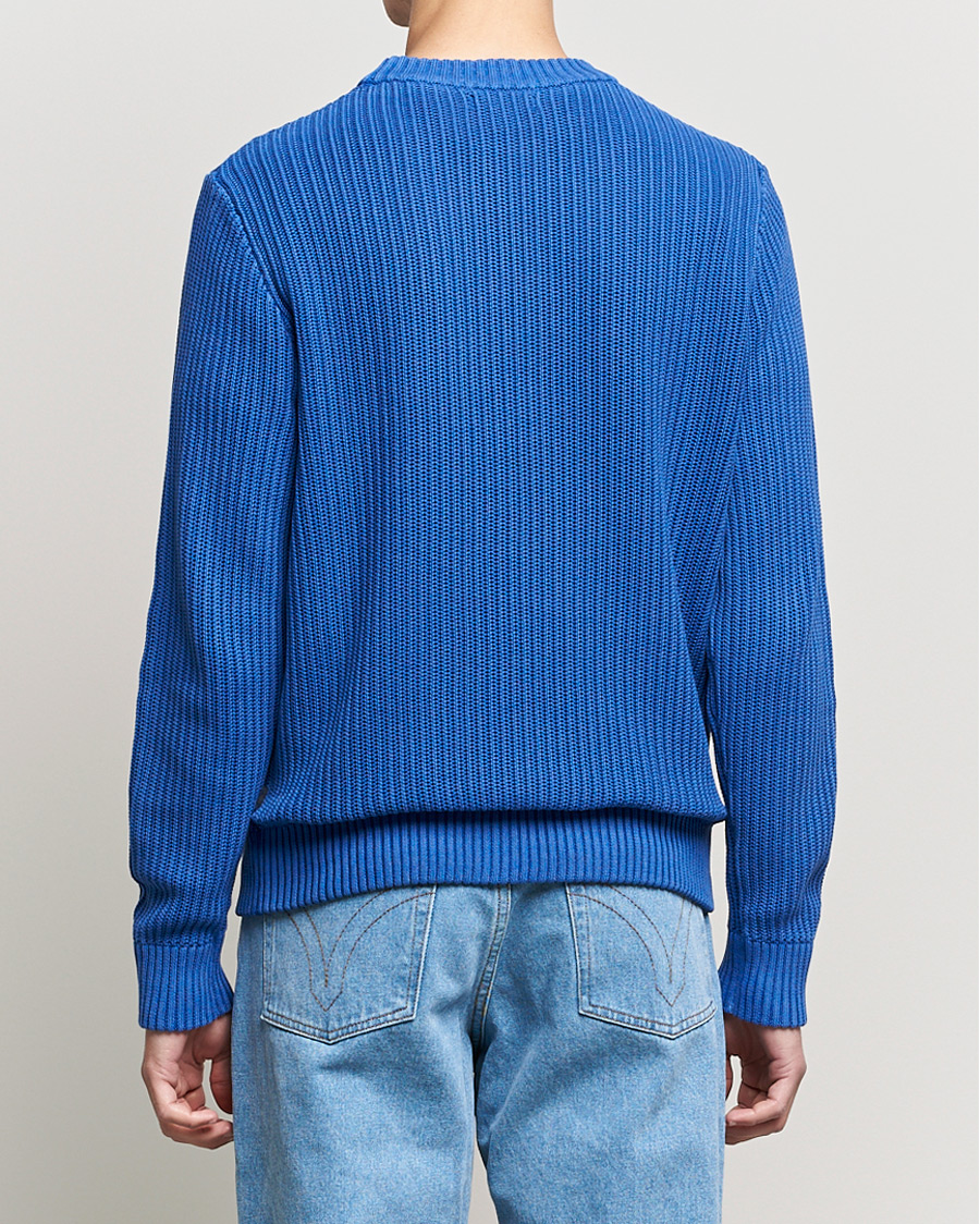 Men | Sweaters & Knitwear | J.Lindeberg | Coy Summer Structure Organic Cotton Sweater Royal Blue