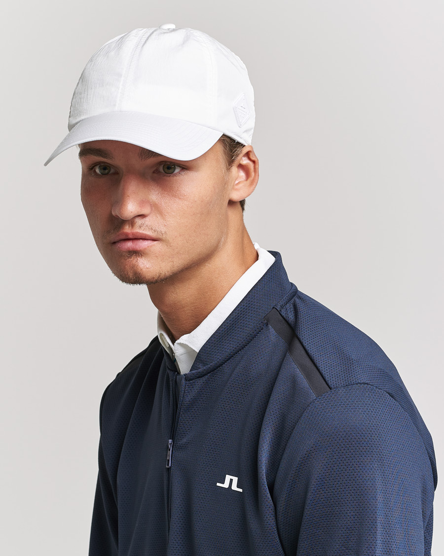 Men | Hats & Caps | J.Lindeberg | Elijah Crinkle Nylon Logo Cap White