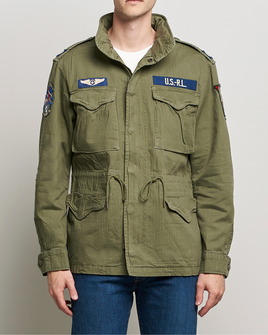 Men | Autumn Jackets | Polo Ralph Lauren | M65 Herringbone Field Jacket Olive