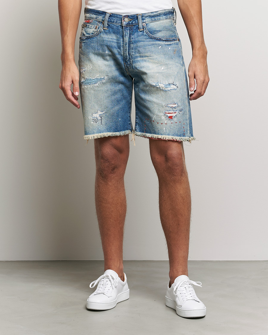 Men | Shorts | Polo Ralph Lauren | Shredded Denim Shorts Blue
