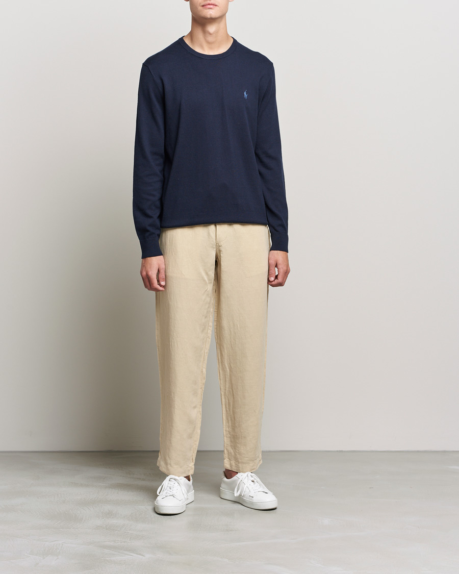 Men | Sweaters & Knitwear | Polo Ralph Lauren | Cotton/Cashmere Crew Neck Pullover Hunter Navy