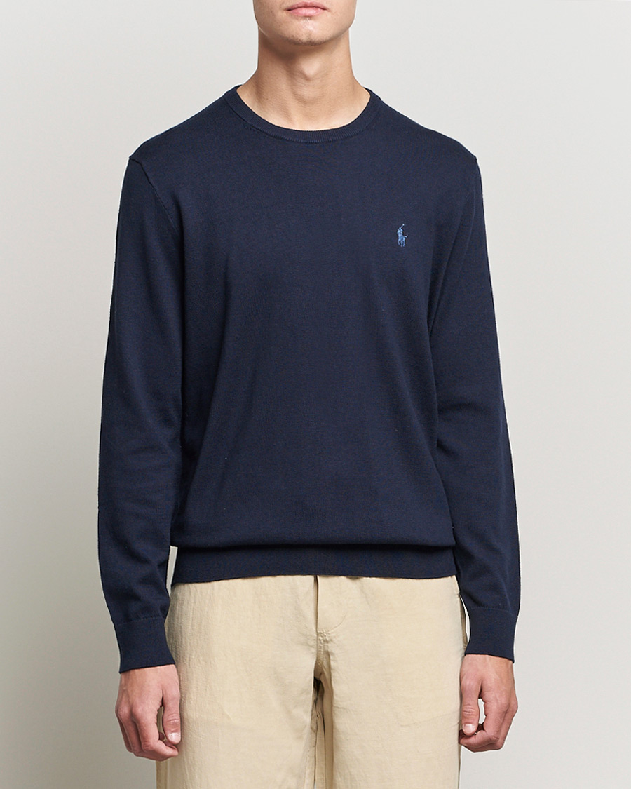 Men | Sweaters & Knitwear | Polo Ralph Lauren | Cotton/Cashmere Crew Neck Pullover Hunter Navy