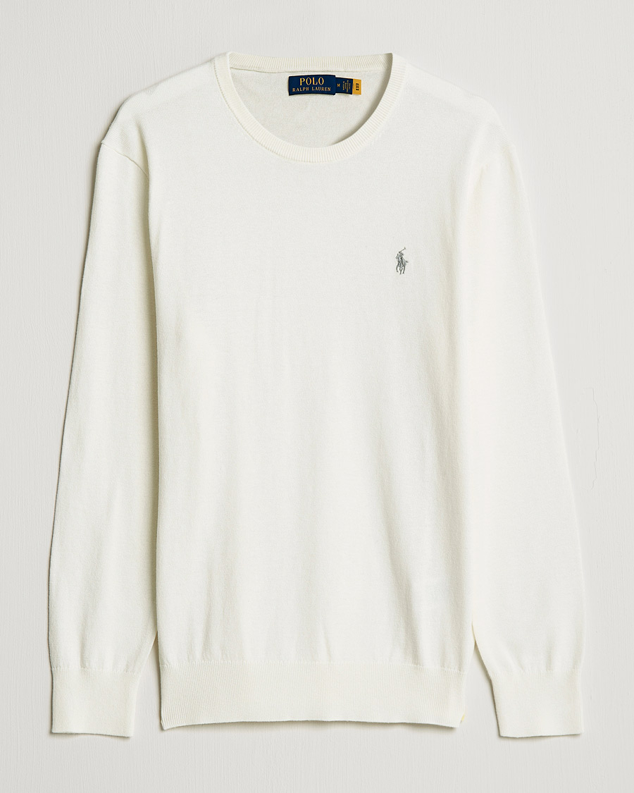 Men | Sweaters & Knitwear | Polo Ralph Lauren | Cotton/Cashmere Crew Neck Pullover Deckwash White
