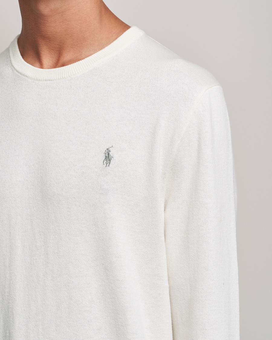 Men | Sweaters & Knitwear | Polo Ralph Lauren | Cotton/Cashmere Crew Neck Pullover Deckwash White