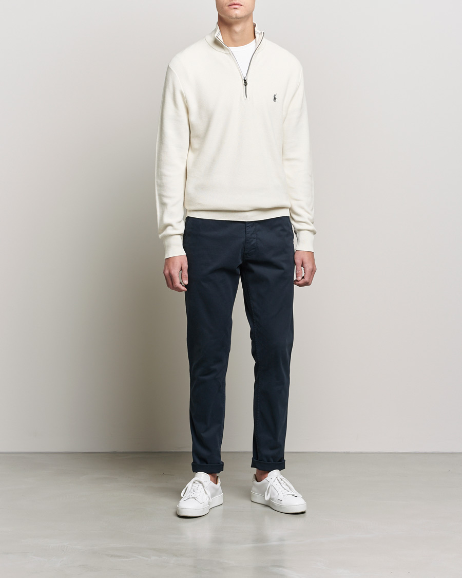 Men | Sweaters & Knitwear | Polo Ralph Lauren | Textured Half-Zip Antique Creme