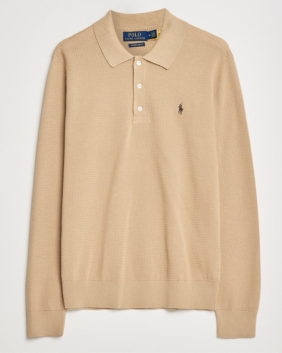 Polo Ralph Lauren Textured Knitted Polo Vintage Khaki at